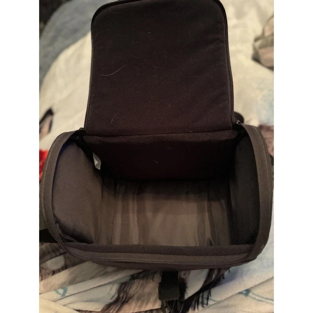 Small Black Camera Bag - All Works/No Tears - Multiple Pockets